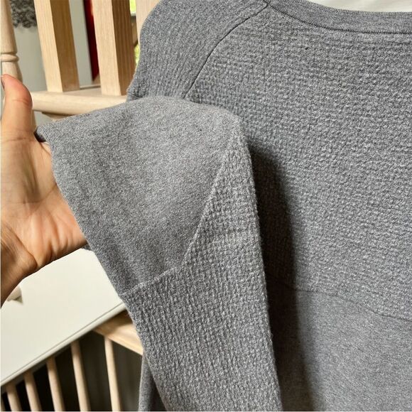 Helmut Lang Cashmere Cotton Blend Contrasting Stitch Crewneck Sweater in Gray M - Picture 6 of 9